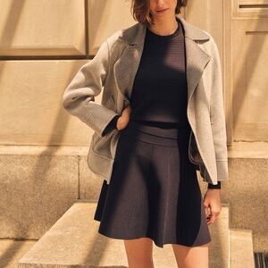 Club Monaco pleated knit “Carly” skirt (Navy)